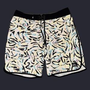 Quiksilver Black-Trim Printed Swim Shorts